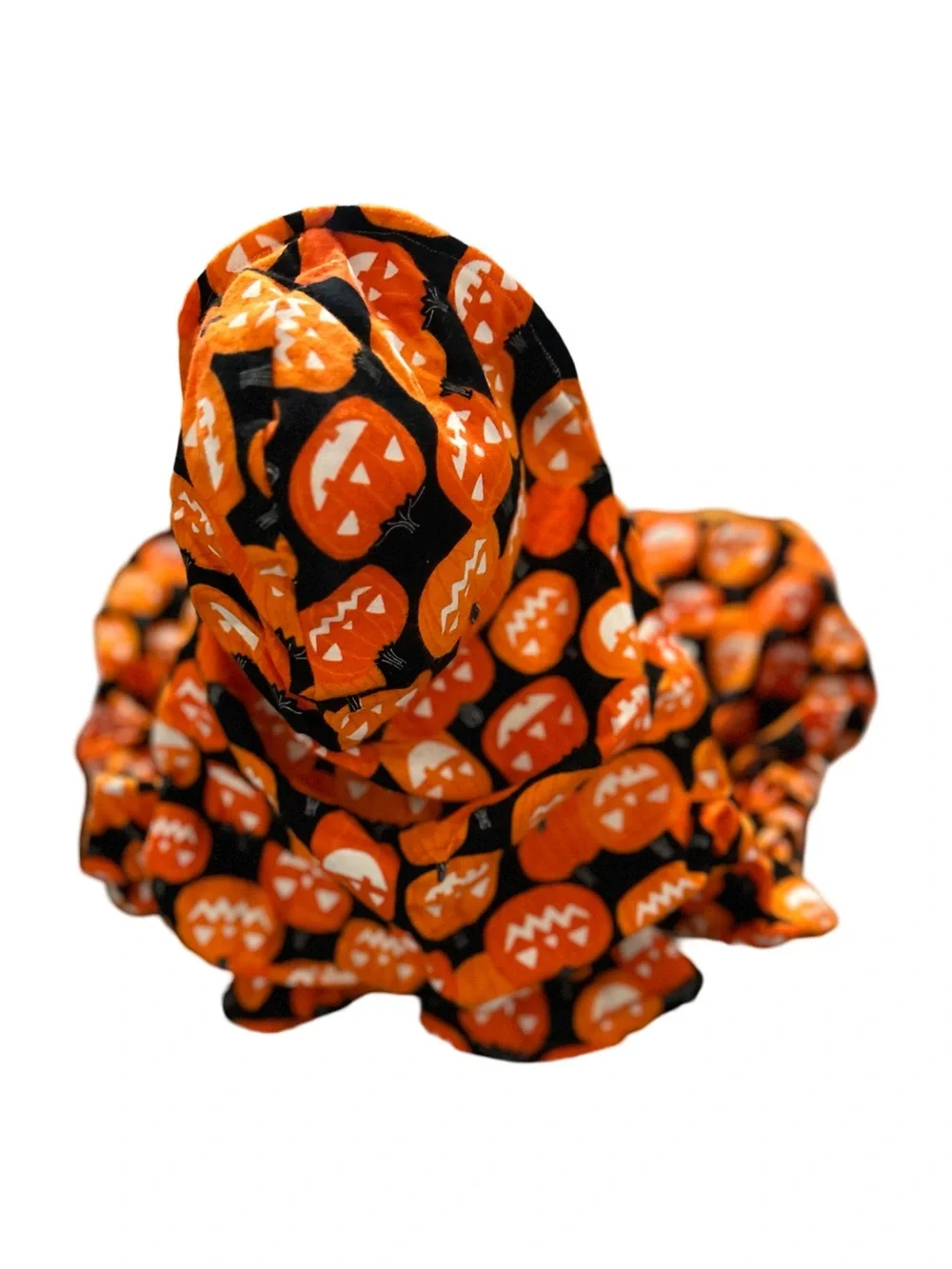 Pumpkin glow in the dark costume shopping cart liner with matching handbag